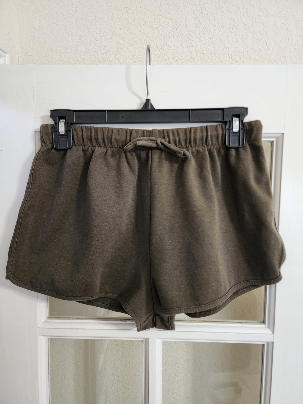 Zara Olive Knit Sweat Shorts Elastic Waist Drawstring Lounge Size M
